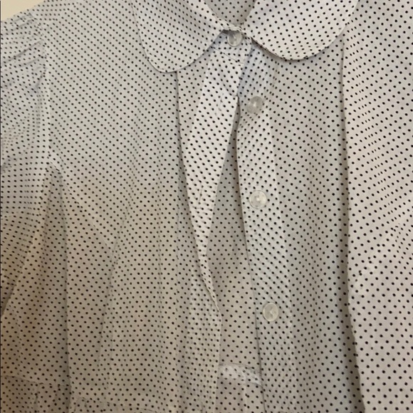 Polka dot blouse cinch waist sz small - Picture 2 of 2